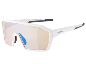 Okulary fotochromowe Alpina RAM Q-LITE V szkła lustrzane niebieskie ramka biała