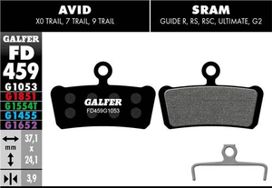 Okładziny hamulcowe Galfer Standard FD459G1053 typ FD459 do Avid X0 Trail, 7 Trail, 9 Trail, SRAM Guide R, RS, RSC, Ultimate, G2 na warunki suche i mokre